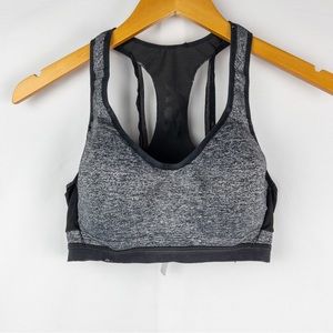 Victoria's Secret VS Sport Padded Racerback Sports Bra Marled Gray Black